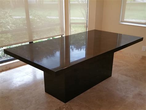 kitchen table black with granite on the top